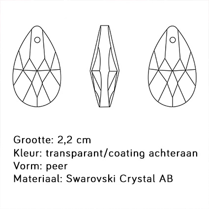Pendant Pear "Swarovski" Crystal AB 5 SummerOfLove