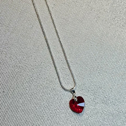 Pendant - Love "Swarovski" Crystal - hartje rood 2 SummerOfLove